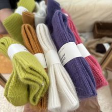 南业nayean秋冬兔羊毛日系堆堆袜加厚纯色美拉德咖色系中筒女袜