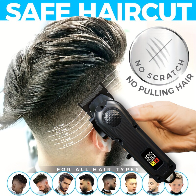 クロスボーダー新しいデジタルディスプレイプロフェッショナル電気バリカンヘッドシェービングアーティファクトヘアサロン特別なバリカン USB 充電バリカン|undefined
