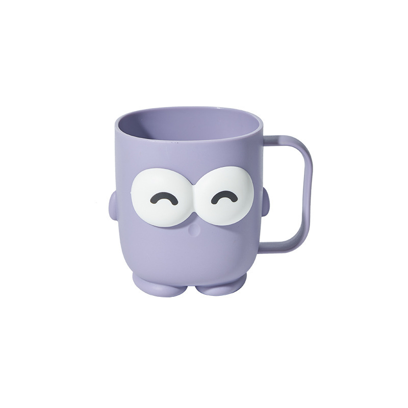 Cute Big Eye Toothbrush Cup For Bathroom Durable Plastic Tumbler_voghion.com
