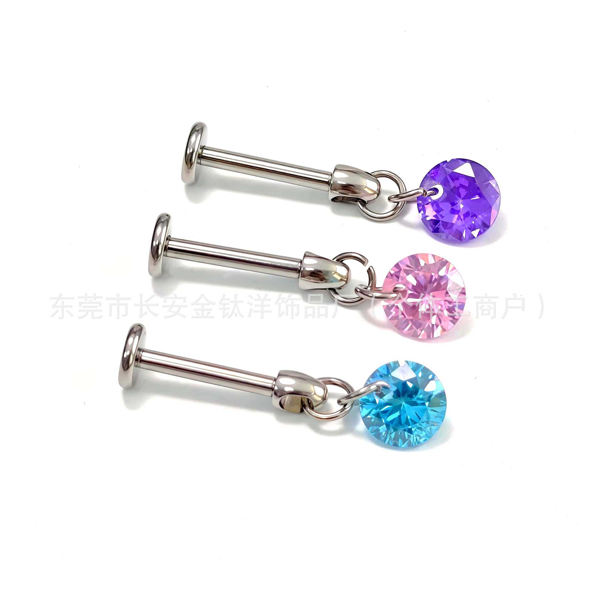 Pointed titanium steel lip stud product view