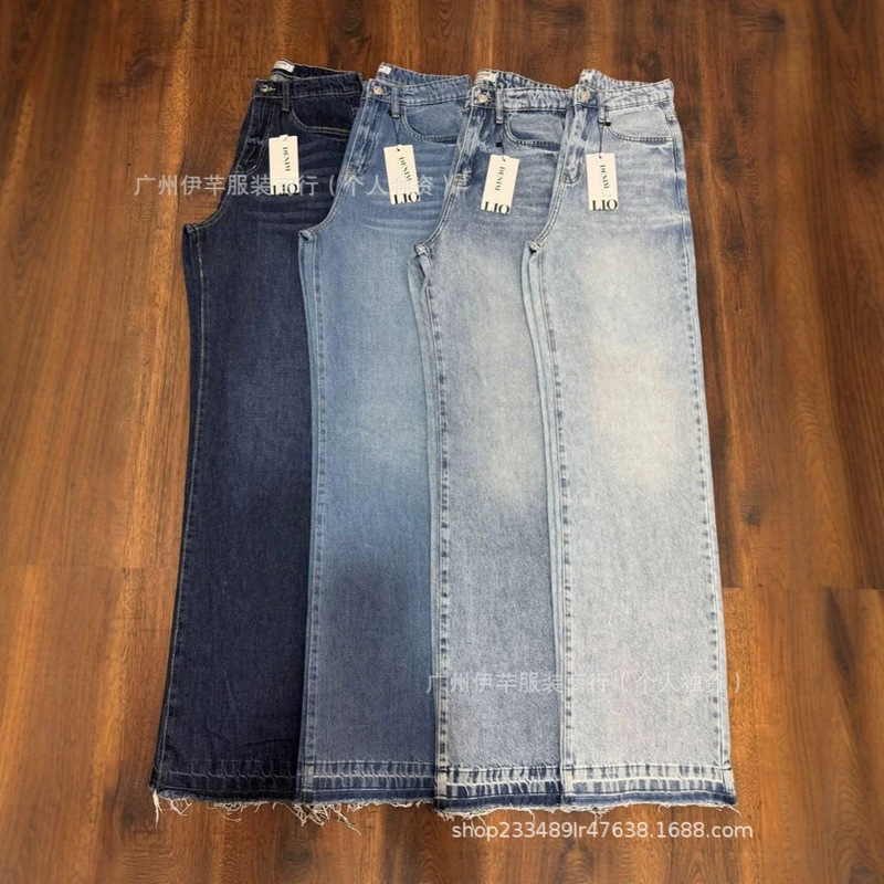 Boyfriend jeans women's jeans straight wide-leg versatile jeans in stock