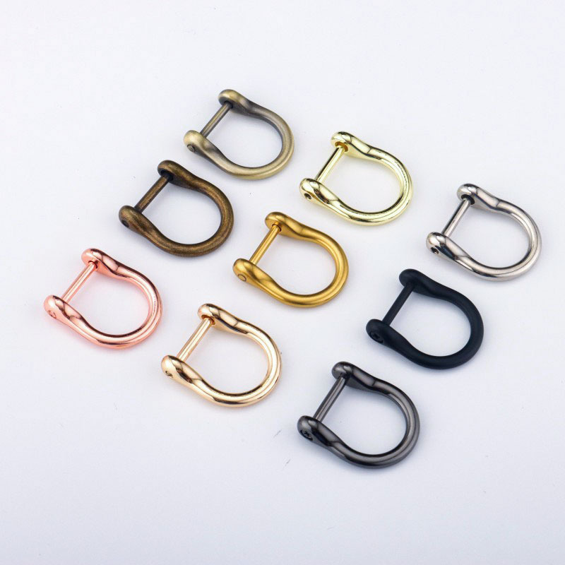 Hebilla de herradura hebilla de metal tornillo D Hebilla desmontable D anillo hebilla de herradura hebilla de las mujeres accesorios de reparación hebilla en stock al por mayor image 5