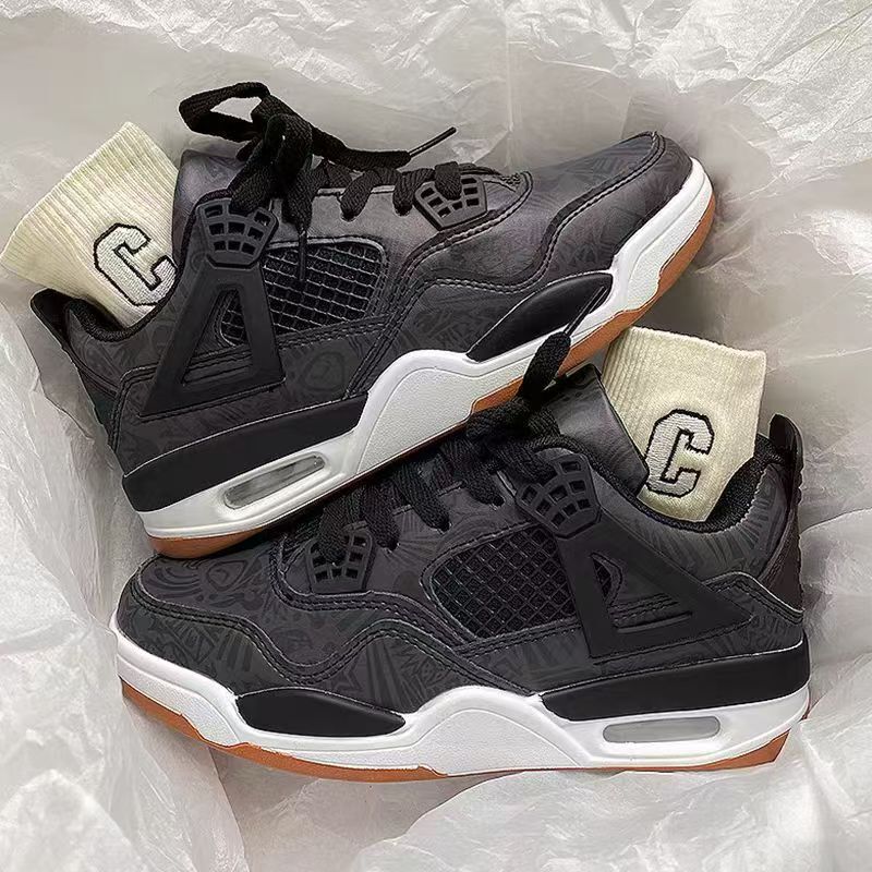 2025 New Niche Black Shoes Men's Spring New Season Student Versatile Running Shoes Thick-Soled Air-Cushion Shoes