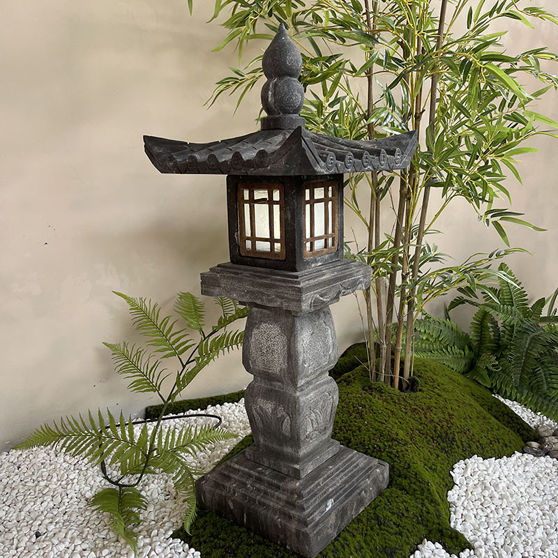 石雕石灯笼日式石灯庭院别墅园林寺庙禅意户外草坪花园酒店石灯笼-阿里巴巴