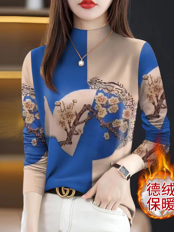 批发德绒打底衫2025新款秋冬爆款女士遮肚半高领时尚长袖一件代发|undefined