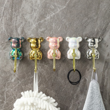 轻奢挂钩强力粘胶壁挂免打孔浴室卫生间毛巾门后玄关衣服钥匙粘钩