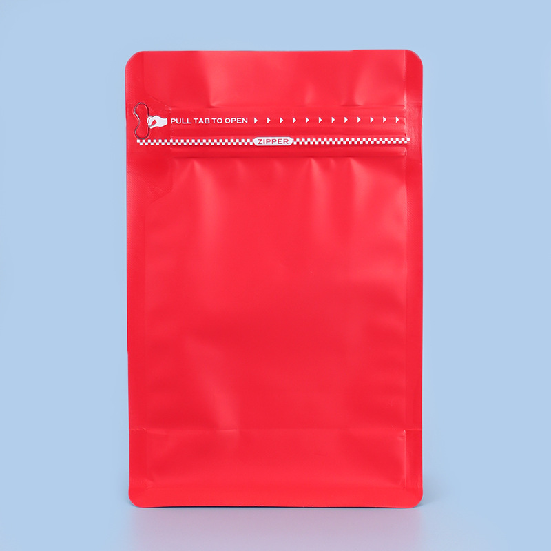 Bolsa de embalaje de granos de café, bolsa de sellado de ocho lados de papel de aluminio, bolsa de té autosuficiente, comida para mascotas, bocadillos de frutas secas, bolsa de color con cremallera