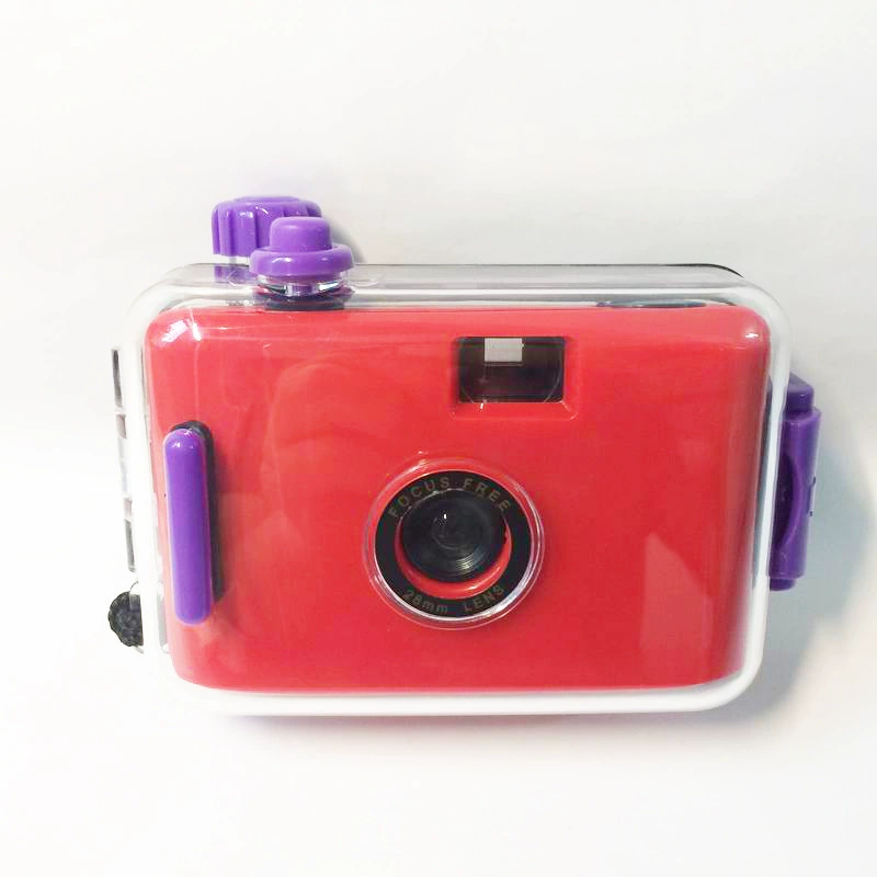 Red retro camera, photo for students, Birthday gift