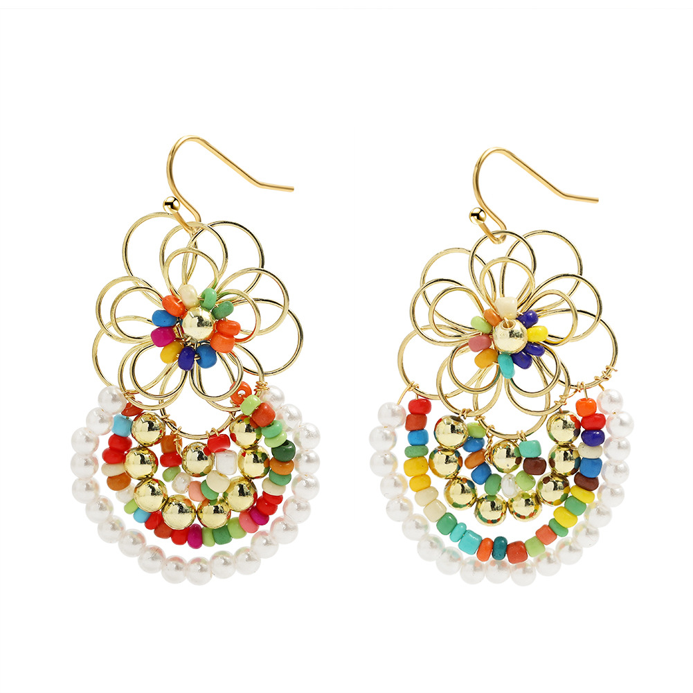Bohemian Fashion Hand-woven Flower Earrings display picture 25