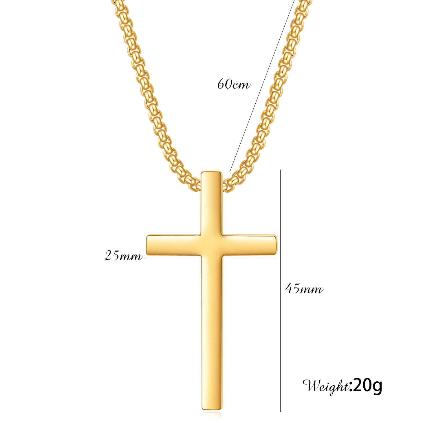 Stainless Steel Titanium Steel IG Style Simple Style Cross Plating Pendant Necklace display picture 1