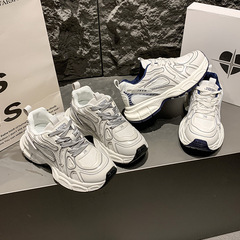 2025早春新款ins厚底老爹鞋女黑色百搭时髦系带显脚小休闲运动鞋