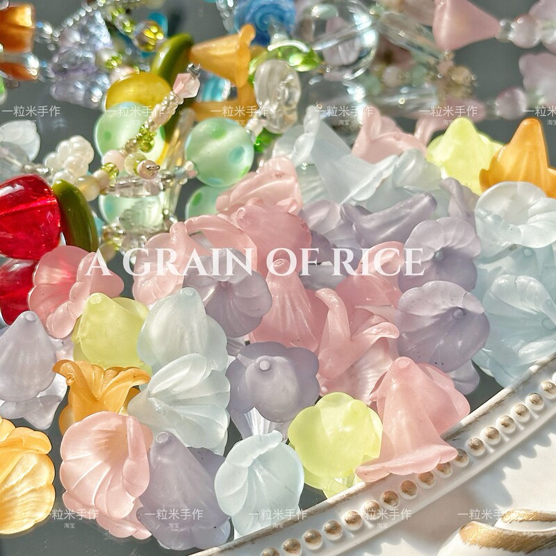 Frosted resin 12.5*14.5mm simulation lily calla DIY loose beads semi-finished beaded bracelet necklace