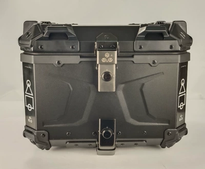 Factory Direct Sales of Motorcycle Aluminum Alloy Tail Boxes, Large-Capacity Electric Vehicle Trunk Boxes, Quick-Release Base Plate Tail Boxes Wholesale (Motorcycle trunk) - black-22l