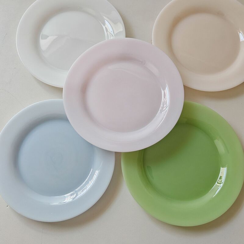 韓国ミルク翡翠ガラスプレートガラスプレートマグマッチングコーヒープレート卸売イン高価値食器トレイ|undefined