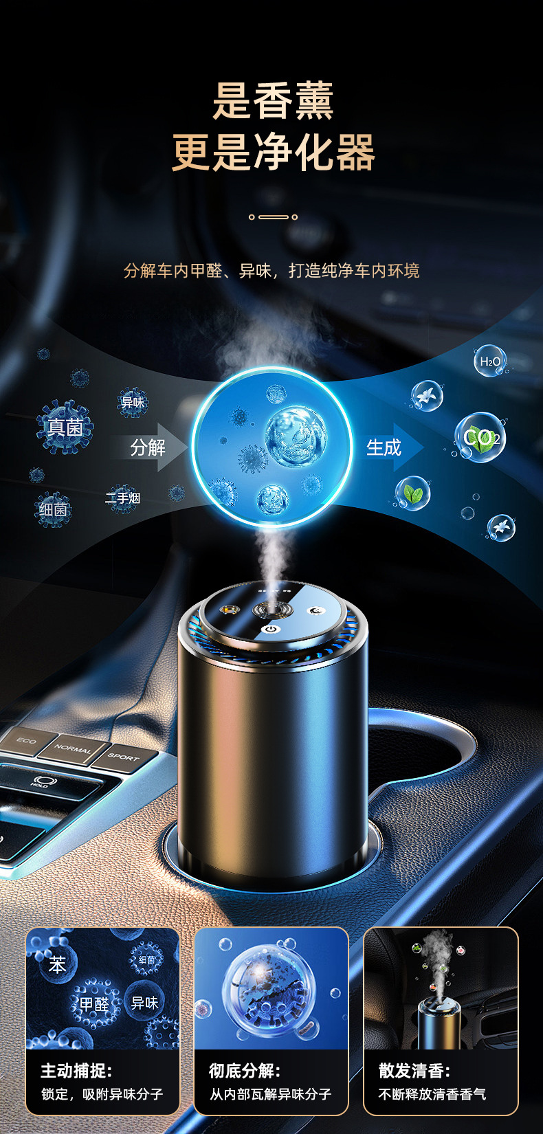 Star Top Car Aromatherapy Car Perfume Odor Removal High-end Fragrance Car Aromatherapy Machine Lasting Light Fragrance