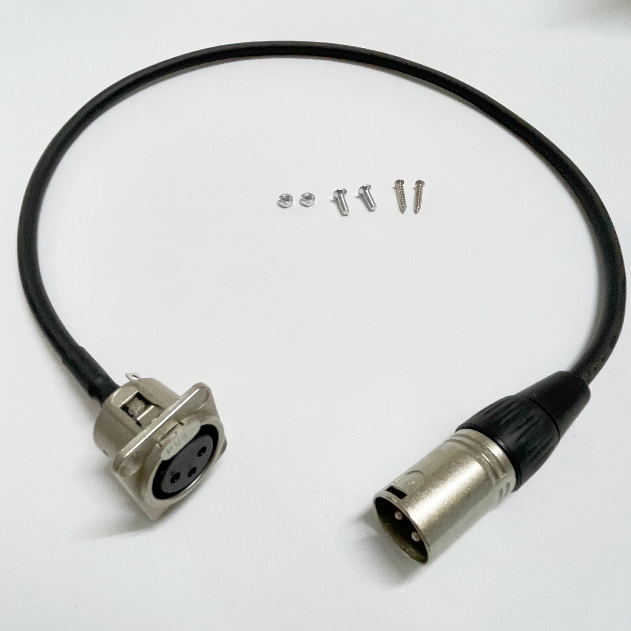 D型卡侬座转XLR卡侬头卡侬座线延长转接线机柜面板埋线架安转换线