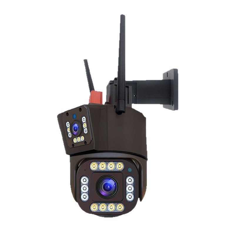 Nueva cámara de vigilancia de tres ojos 4K visión nocturna HD zoom pistola bola vinculación inalámbrica WiFi Monitor fabricante