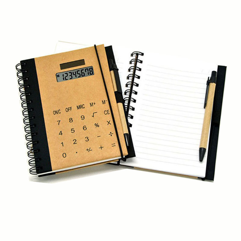 Diario libro calculadora Memo pad ordenador con pluma solar multifuncional ordenador 3009