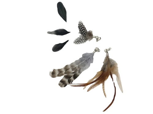 Starlight Cat Feather Wand with Bell, Cat Toy, Soft Turkey Feathers, Pet Supplies