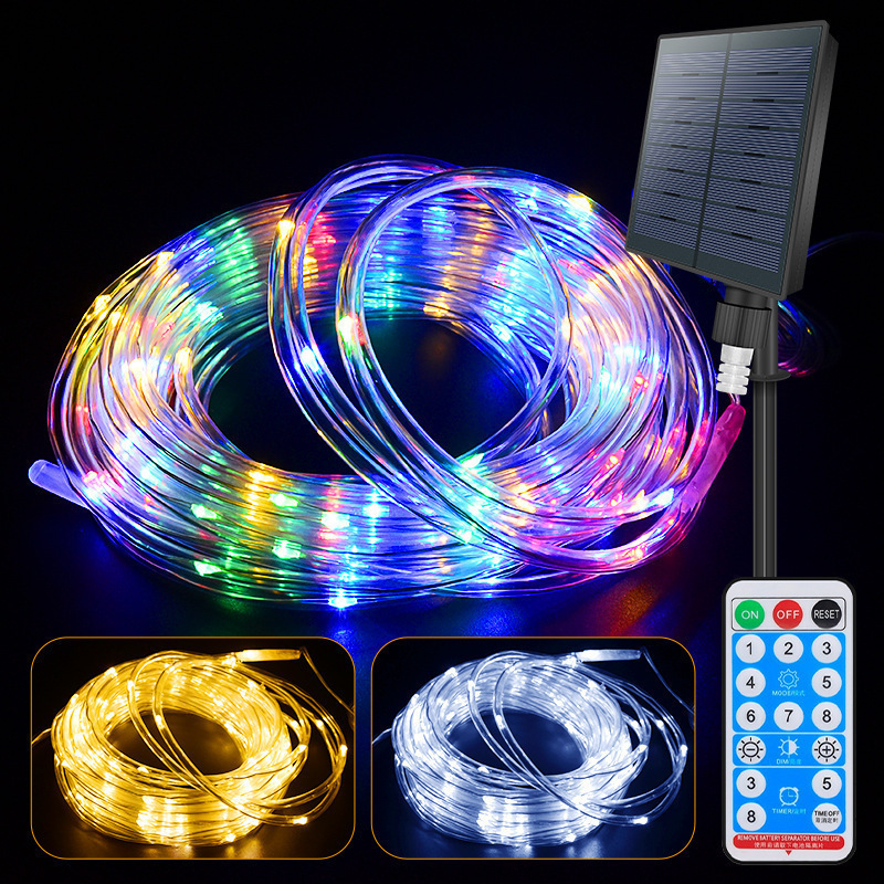 Factory direct sale LED solar tube light strings, copper wire tube light outdoor waterproof light strip ambiance decoration light courtyard
