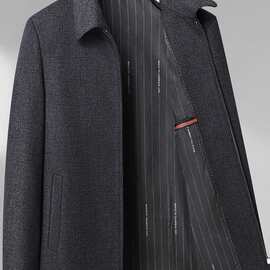 啄木鸟中老年男士爸爸春秋款外套宽松老年人毛呢大衣中长款爷爷装