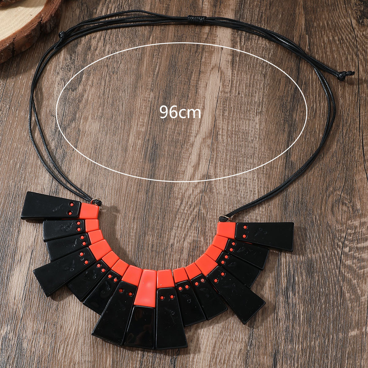Retro Ethnic Style Bohemian Irregular Geometric Rhombus Resin Irregular Beaded Women's Earrings Necklace Jewelry Set display picture 10