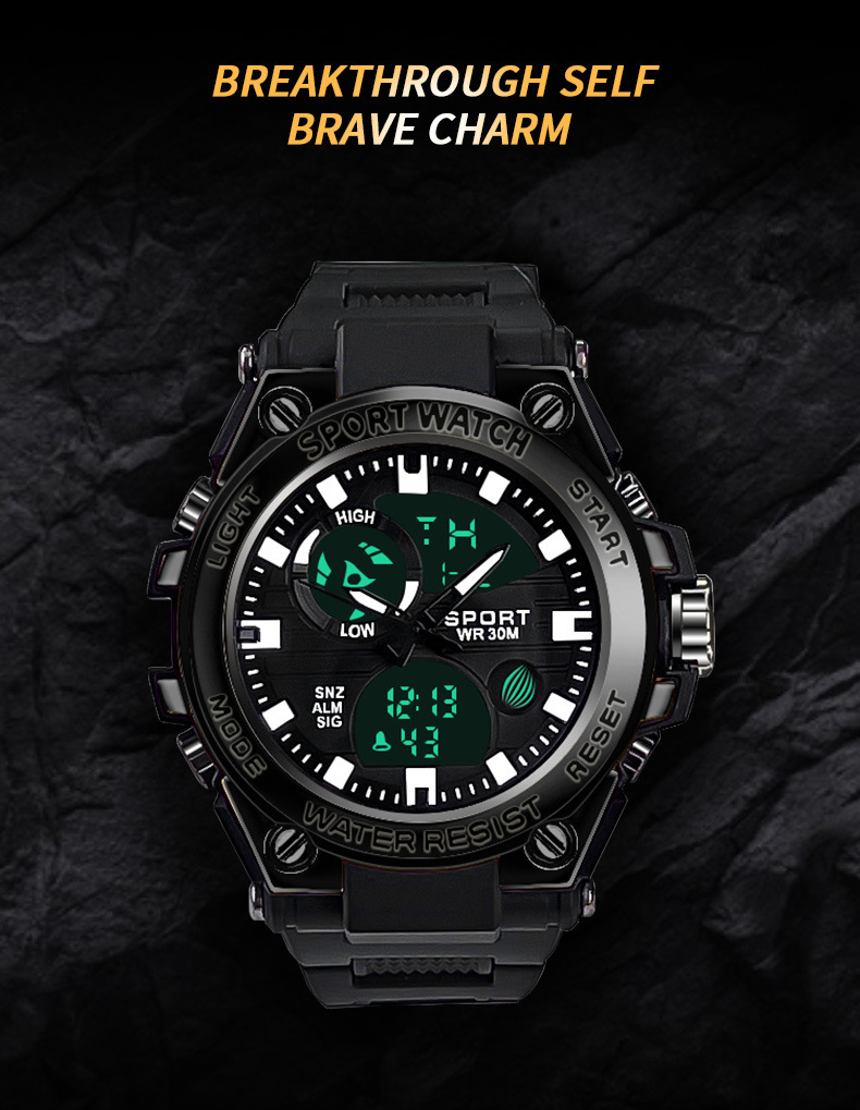 Men's Sports Watch Waterproof Electronic Multi-functional Led_voghion.com