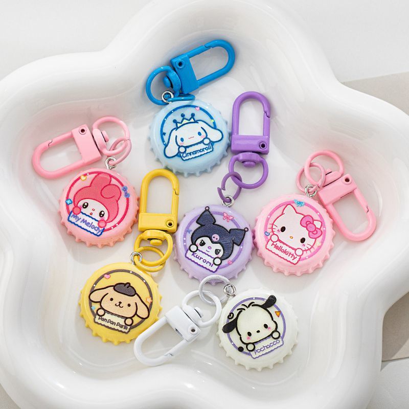 Cubierta de botella de dibujos animados llaveros ins corazón de una niña lindo Jade Gui perro colgante de resina de amigos pequeños regalos accesorios diy