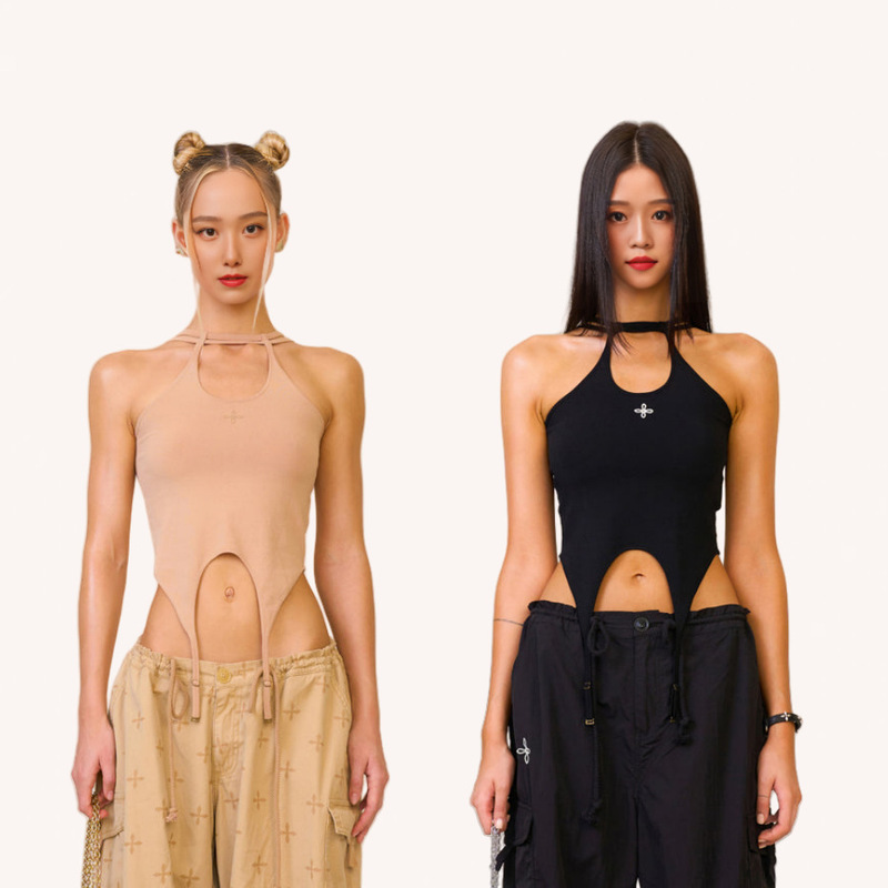 Smfk Chinese Crescent Sports Sling New Chinese Ballet Style Tight Vest Smfk Chinese Crescent Sports Sling New Chinese Ballet Style Tight Vest