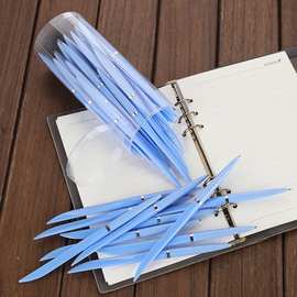刀型圆珠笔油笔刀形笔扁刀笔快递开箱圆珠笔蓝色0.7物流