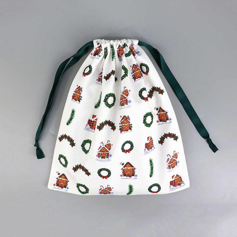 棉帆布袋厂学生广告帆布包袋工厂可印logo圣诞礼品缩口袋厂家