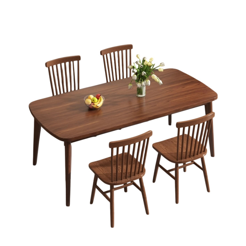 Mesa de comedor de madera sólida, mesa de comedor rectangular doméstica, sala de estar, mesa de barra larga, mesa de comedor de alquiler, combinación de sillas