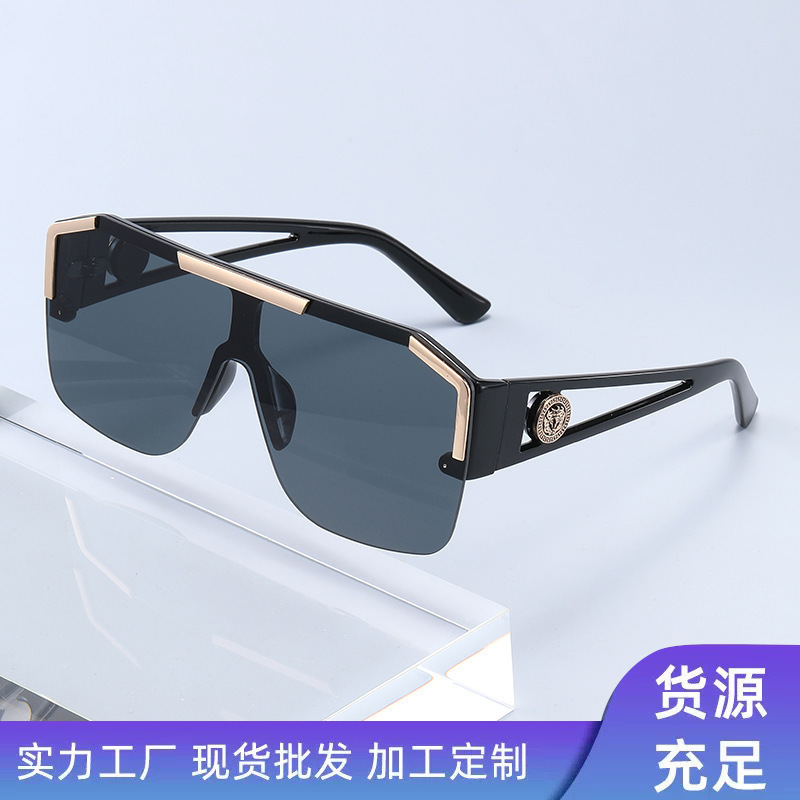 防蓝光眼镜新款时尚大框一体式眼镜欧美潮流运动风格透明墨镜跨境|undefined