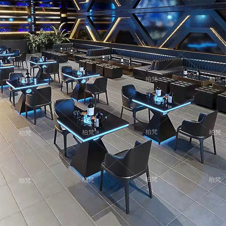 Mesa y silla de pies altos combinados de música mesa luminosa mesa de comedor bar ktv caja especial sofá