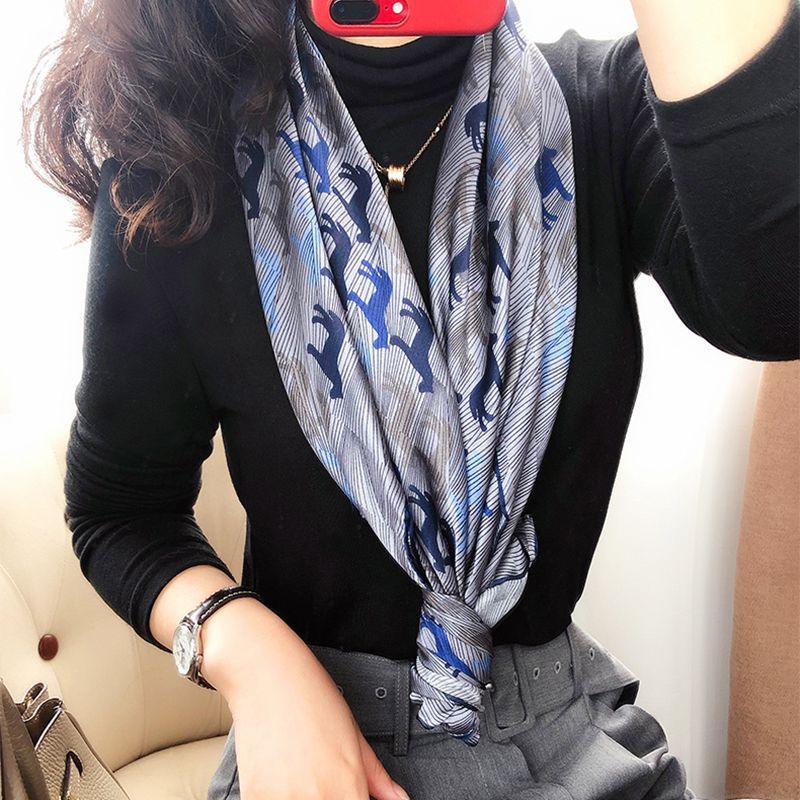 Linear Steed spring and autumn new pattern Real silk Silk scarf 110 Satin manual Curling Large square Shawl wholesale