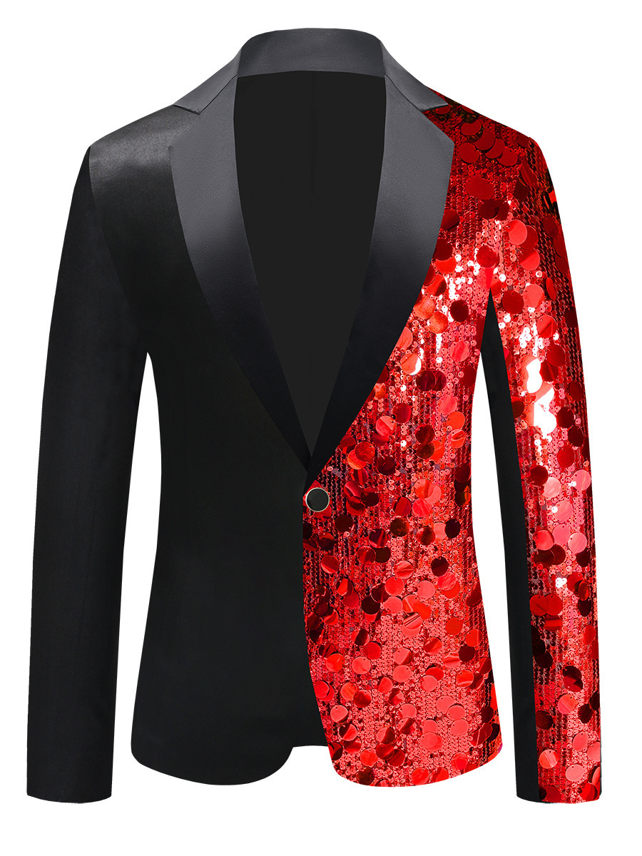 Costume da ballo con blazer e paillettes da uomo, nuovo per Halloween, costume da presentatore, europeo e americano, transfrontaliero_voghion.com