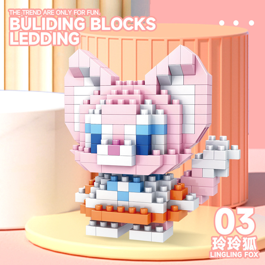 Bloques de construcción de micropartículas para niños decoración de muñecas de dibujos animados de animales juguetes ensamblados creativos para niños y niñas puesto de regalo al por mayor