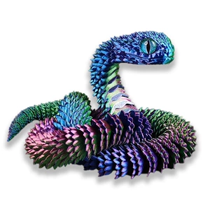 3D-печатная змея с подвижными суставами и яйцом набор