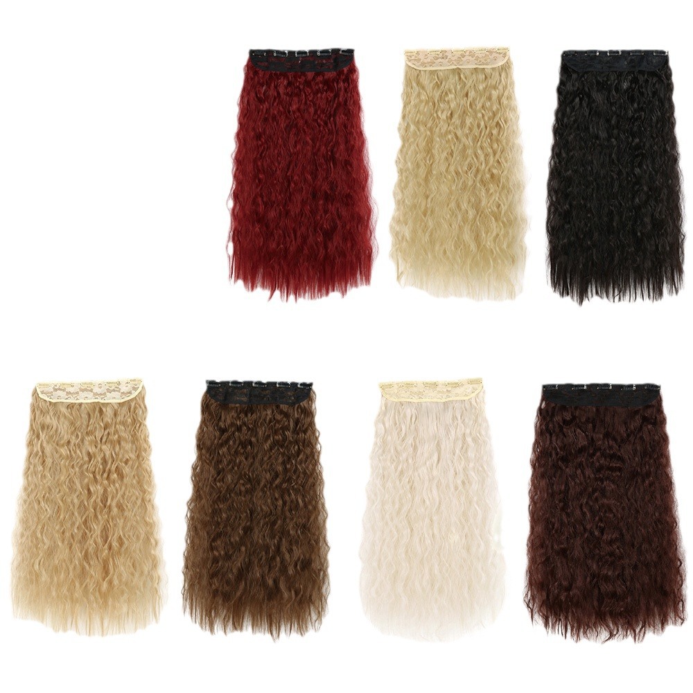 Peluca de una Pieza con Ondas de Agua, Peluca de Fibra Sintética con Clip, Extensiones de Cabello de una Pieza, Venta al por Mayor de Xuchang