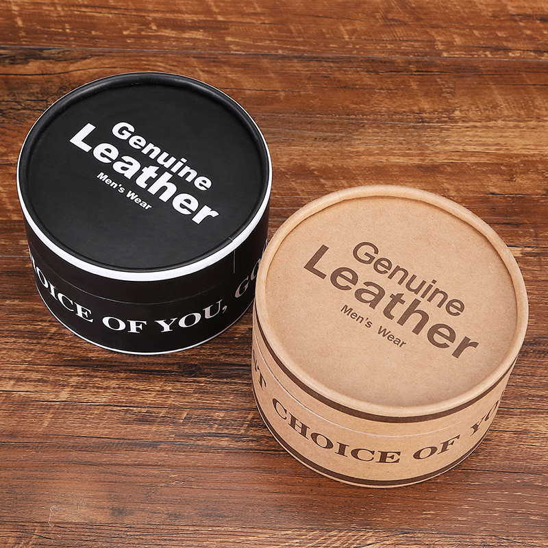 包装盒黑色牛皮纸圆筒盒定制ins风高档腰带礼品盒精美茶叶盒批发