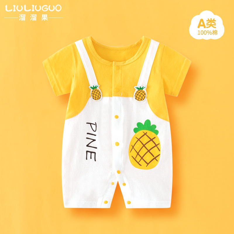 Verano nuevo bebé algodón mono adorable bebé super lindo ropa de vestir en línea rojo explosivo ropa infantil exclusiva transfronteriza