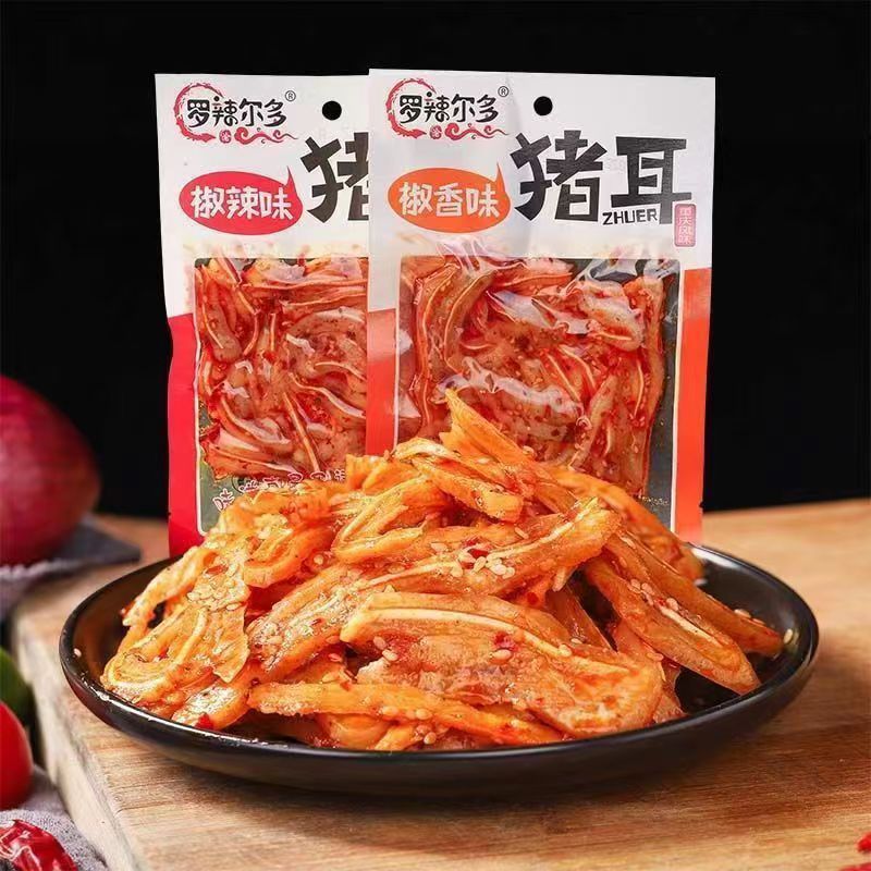 Luo Lade Luo 60g Pig Ear Chopped Chili Flavor Chili Flavor Pig Ear Cold Salad for Drinking