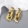 Golden acrylic fashionable trend metal chain, earrings, European style, simple and elegant design