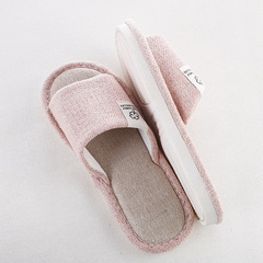 Four-leaf Clover Slippers for Men and Women, Home Indoor Hotel Guesthouse All-Season Slippers, Spring and Autumn Linen Slippers, Cotton-Linen Fabric Slippers