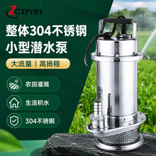 304不锈钢潜水泵220v水泵农用灌溉潜水泵220v菜地浇水抽水泵380v