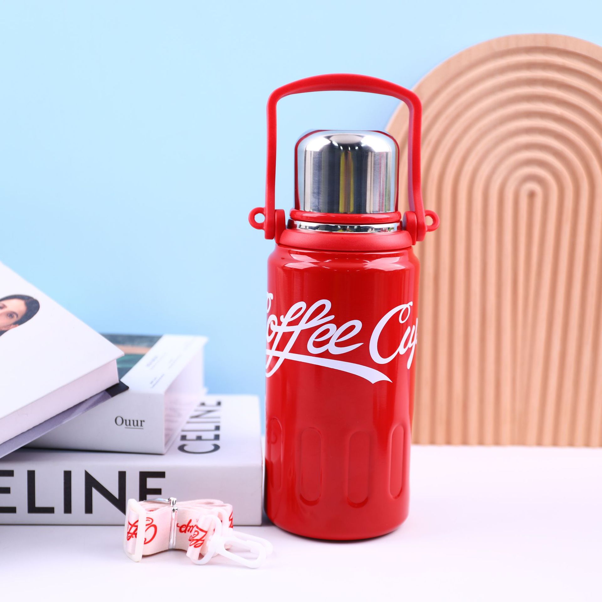 Gran capacidad 316 acero inoxidable taza de aislamiento correa portátil hervidor deportivo al aire libre taza de cola portátil aislamiento doméstico