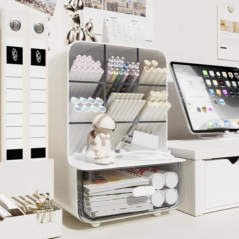 Oblique Pen Holder Storage Desktop Storage Box Stationery Storage Rack Student Space-saving Multifunctional Partition