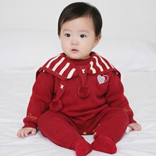 满月宝宝衣服冬季婴儿连体衣冬装百天周岁婴幼儿过年拜年服爬爬服