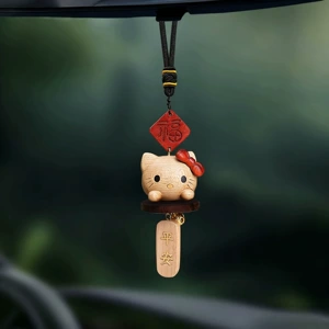 Lucky Cat Car Pendant - High-end New Model Car Rearview Mirror Ornament, Interior Accessory for Safe Entry and Exit