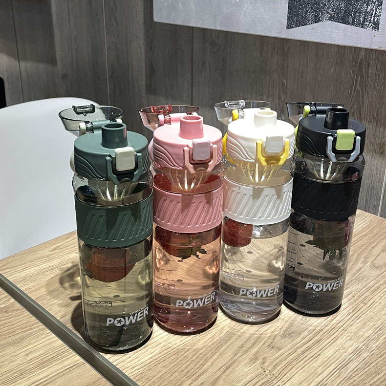 Verano nueva taza de plástico 680ml Bounce Deportes hervidor de fitness de las mujeres de alto aspecto portátil taza de bebida directa